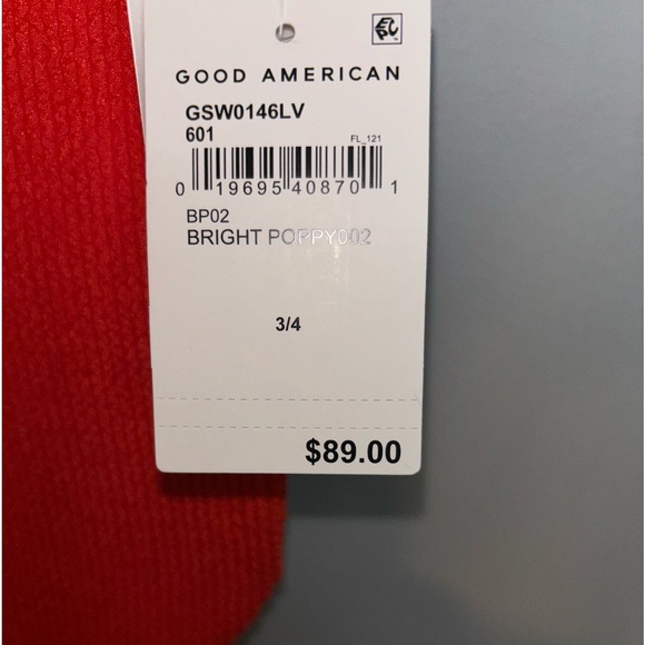 🆕 GOOD AMERICAN ALWAYS FITS ONE PIECE SWIMSUIT IN BRIGHT POPPY - Picture 3 of 8